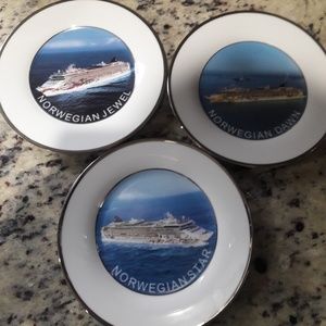 NCL Norwegian Cruise Line Plates set of 3